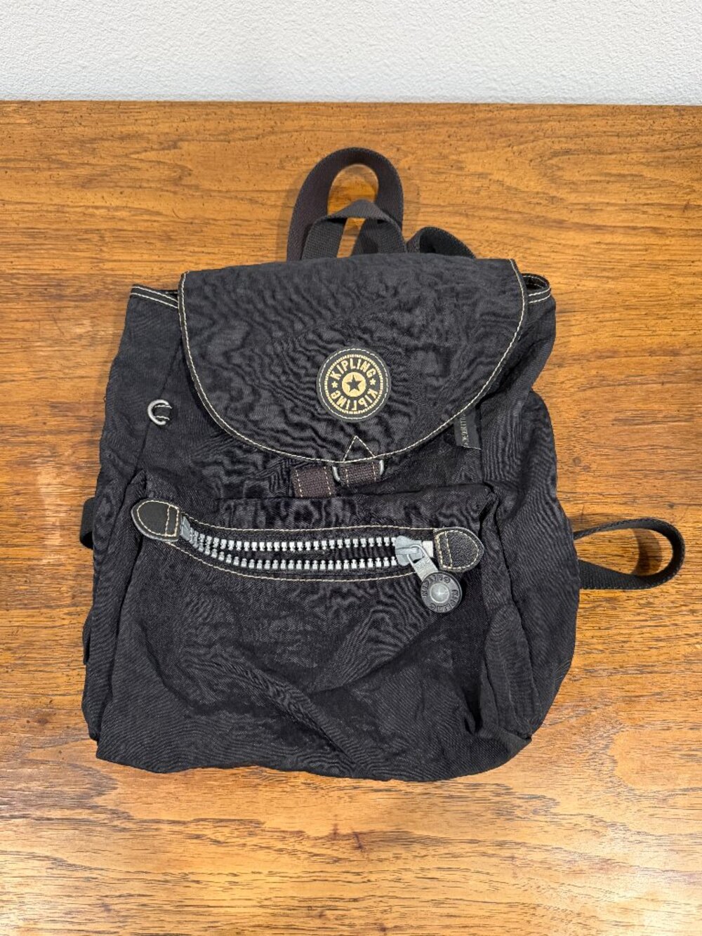 Kipling Black Nylon Backpack Casual Travel School Daypack